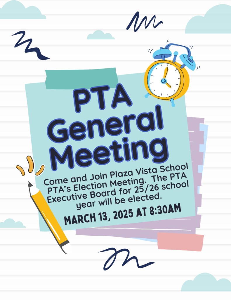 PTA General Meeting March 25